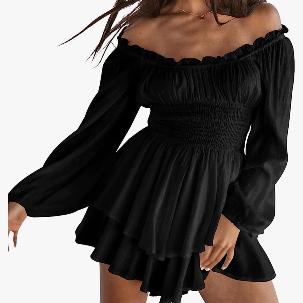 Off The Shoulder Black Romper